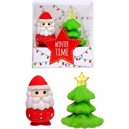 Set de 2 gomas de borrar navideñas para niños