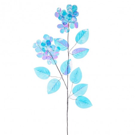 rama purpurina plástico azul