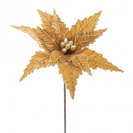 Flor poinsettia tejido oro 35 x 58 cm