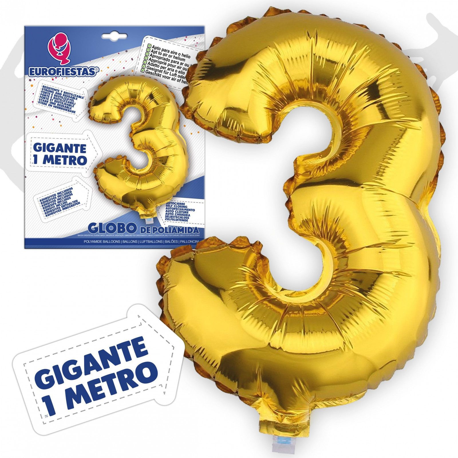 Globos poliamida 1m 3 oro