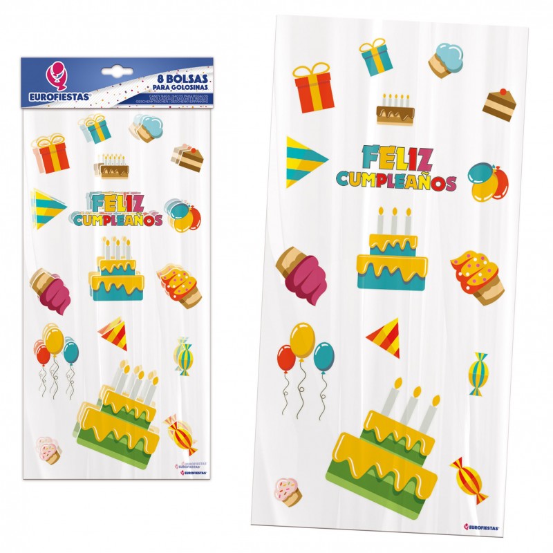Bolsas Chuches/juguetes Arcoíris Paquete 8 uds.. Bolsas de chuches