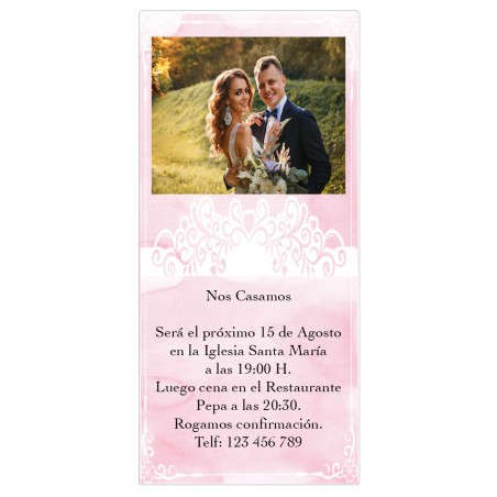 Invitaciones de boda con foto baratas personalizadas