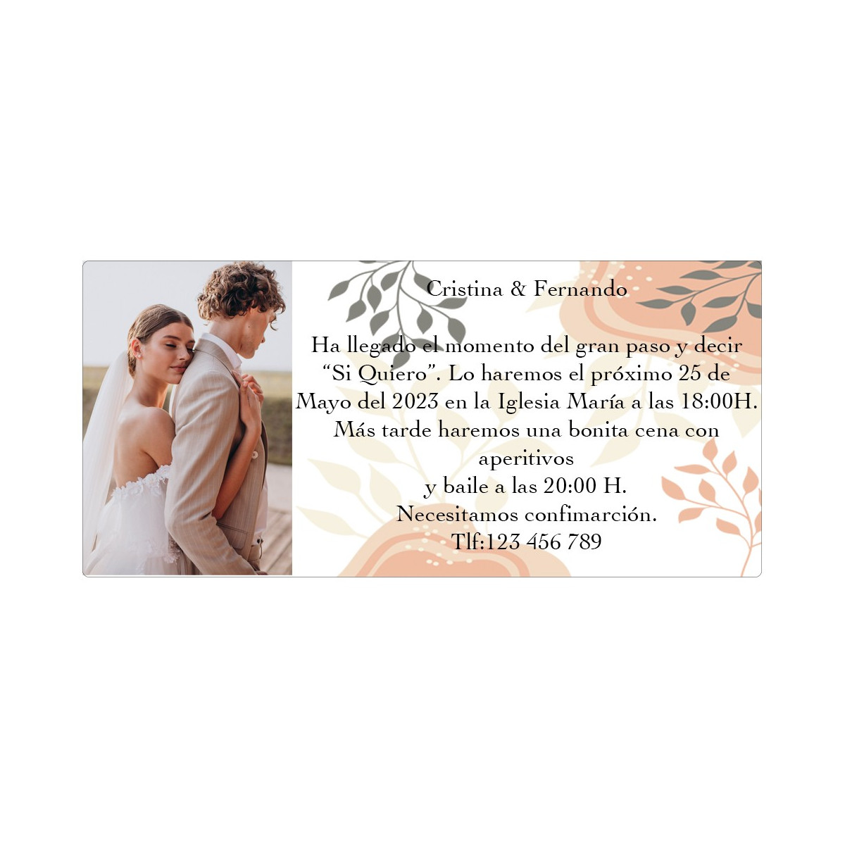 Invitaciones y tarjetas de boda personalizadas con tu foto