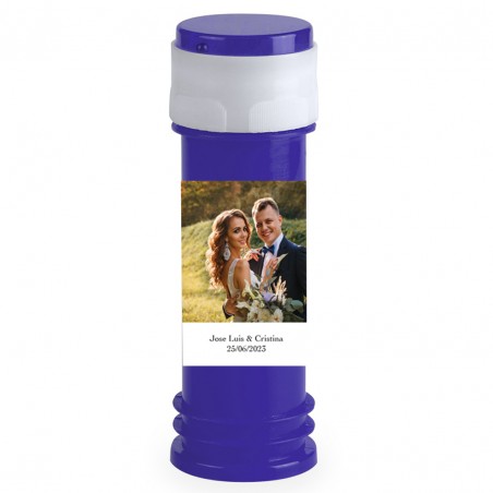 Pompero personalizado con foto sin líquido para bodas bautizos comuniones cumpleaños y empresas