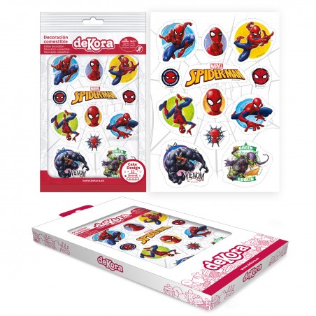 Decoración comestible recortable para tarta y cupcake spider man