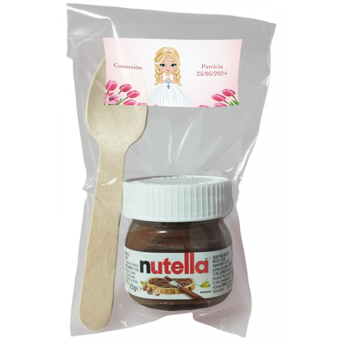Mini Nutella personalizada con cuchara personalizada