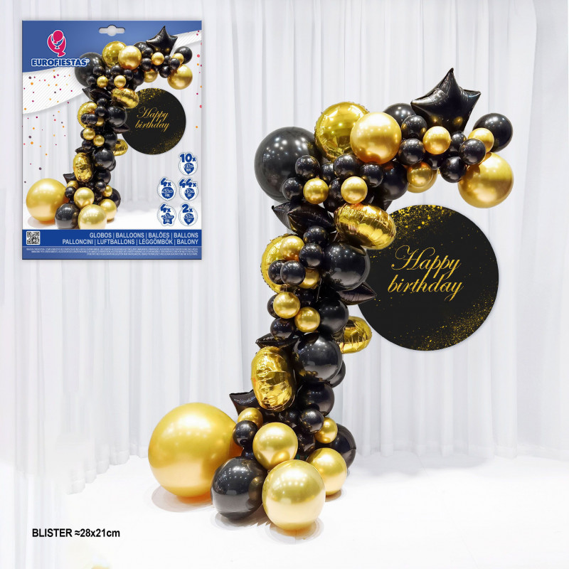 Set organico globos oro y negro