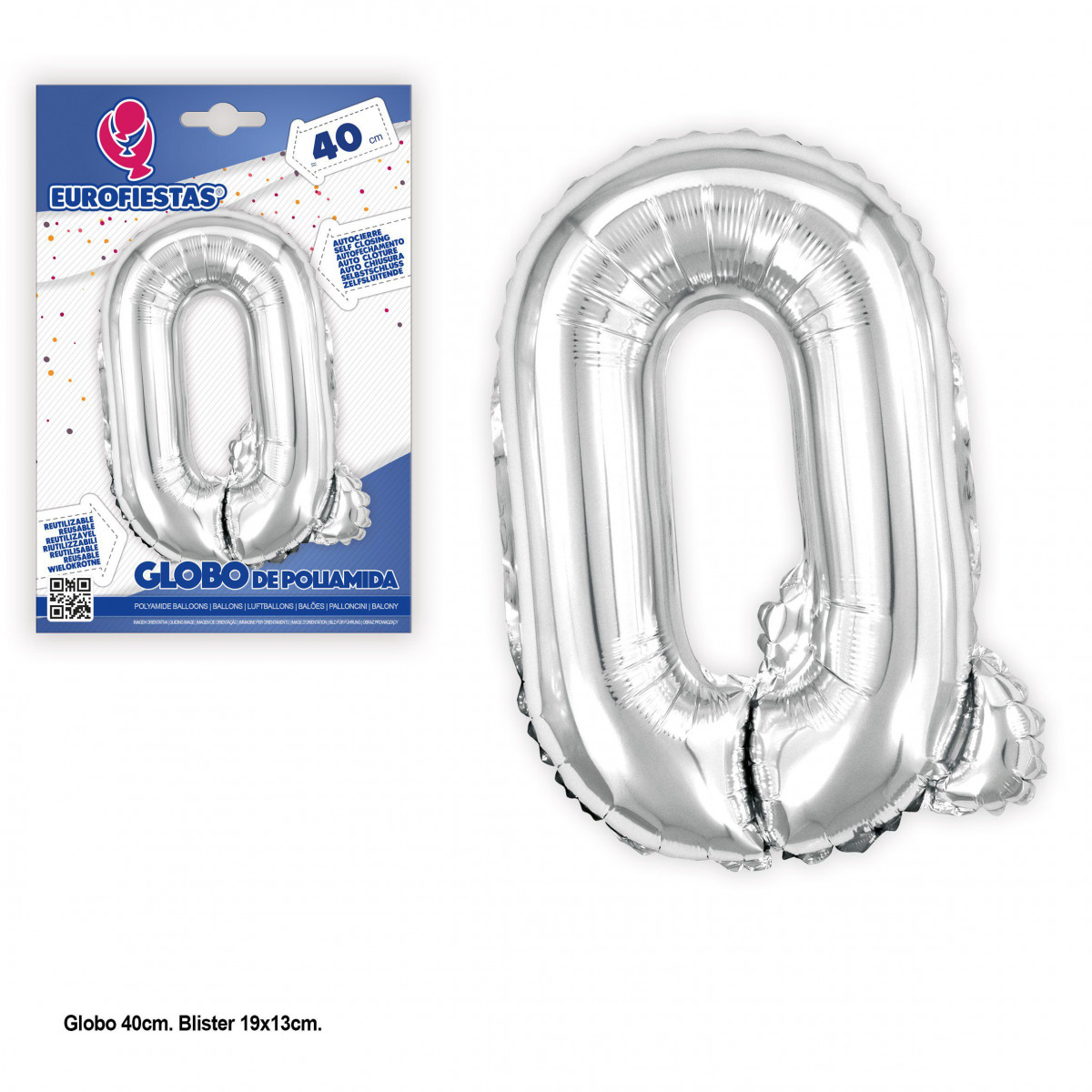 Globo foil 40cm.plata brillo q