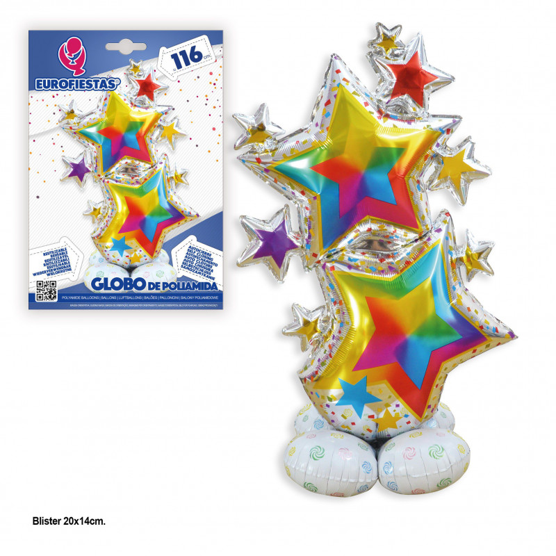 Globo foil 116cm estrellas base