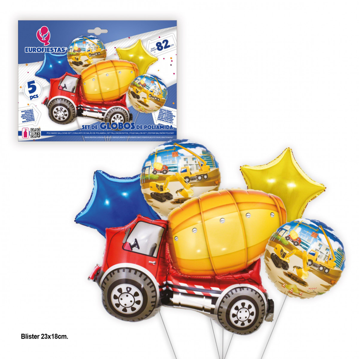 Set globos foil camion mezclador