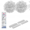 Golgante pompon 2u 30cm blanco