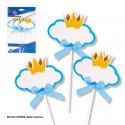 Toppers nube corona azul