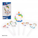 Topper unicornios colores vivos 5pcs