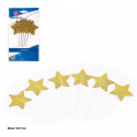 Topper estrellas purpurina oro 6pcs