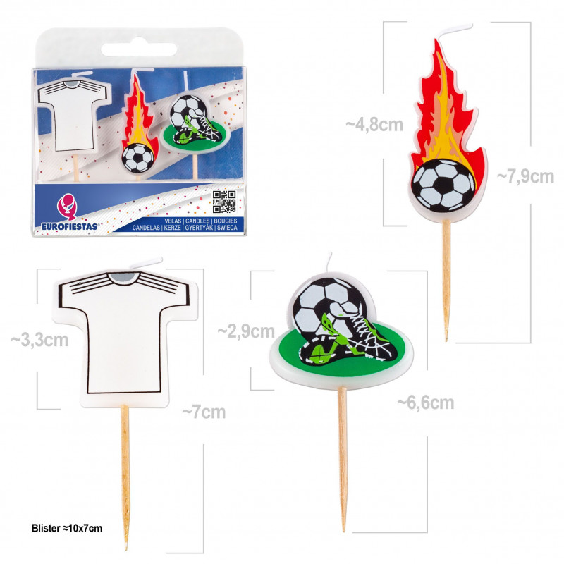 Velas futbol camiseta madrid 3pcs