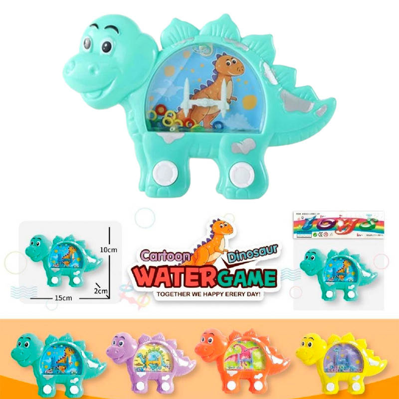 Juego de ensartar aros en agua con forma de dinosaurio