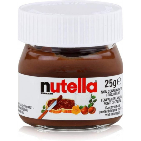 Nutella 25 gr. con etiqueta colgante y adhesivo personalizado para detalles comunión niña