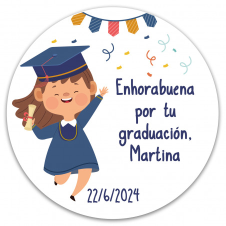 Set para colorear con adhesivo de graduación personalizado niña