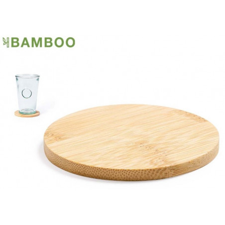 Posavaso bambu en caja de regalo y adhesivos decorativos para regalar