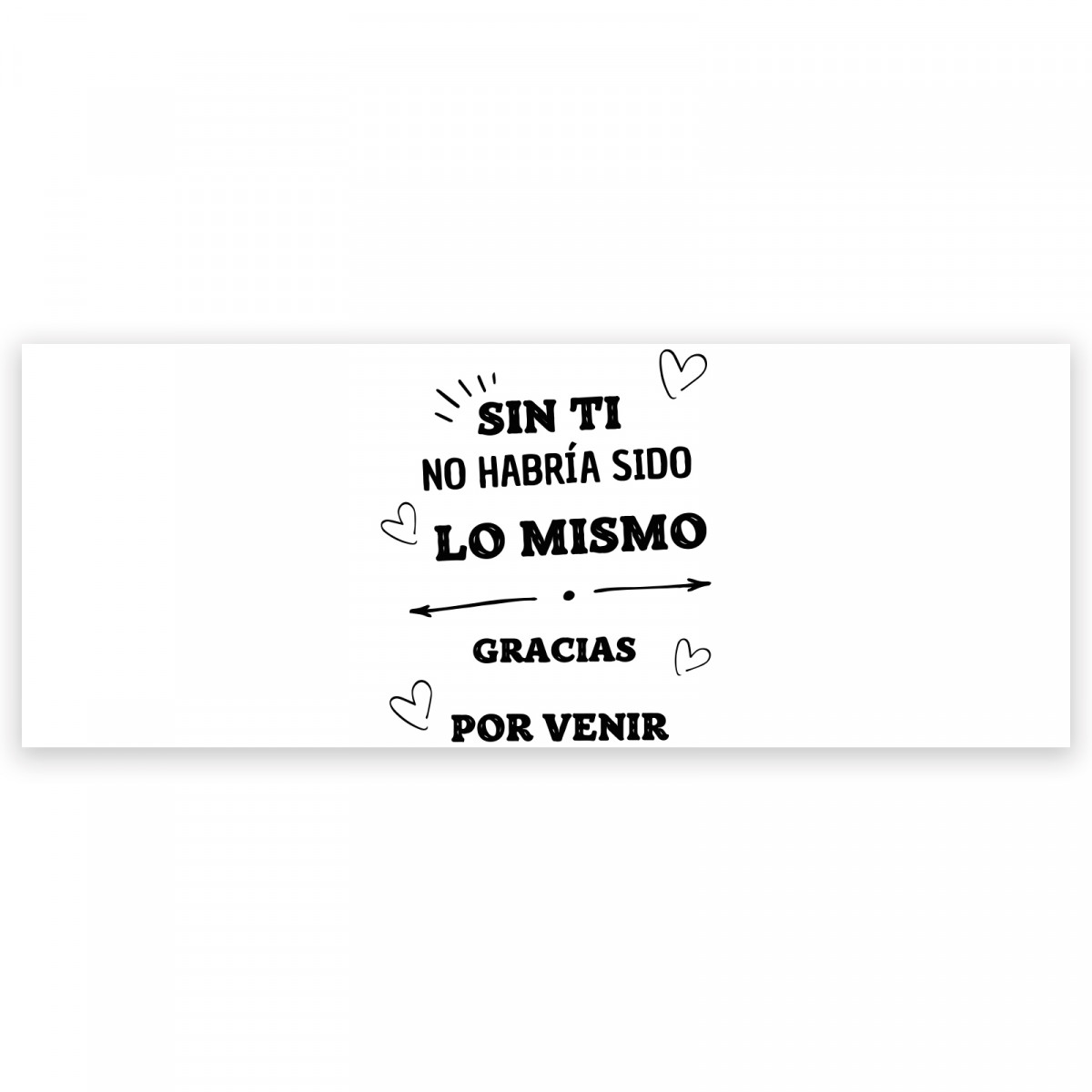 Adhesivo 5 x 13 cm con frase de agradecimiento