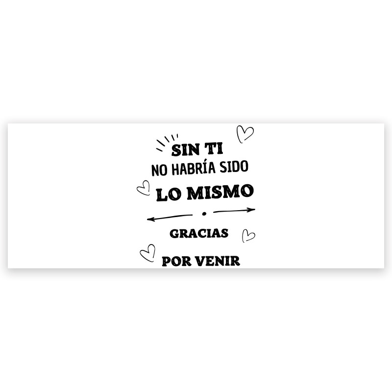 Adhesivo 5 x 13 cm con frase de agradecimiento