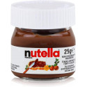 Nutella 25 gr. con etiqueta colgante personalizada para detalles bautizos