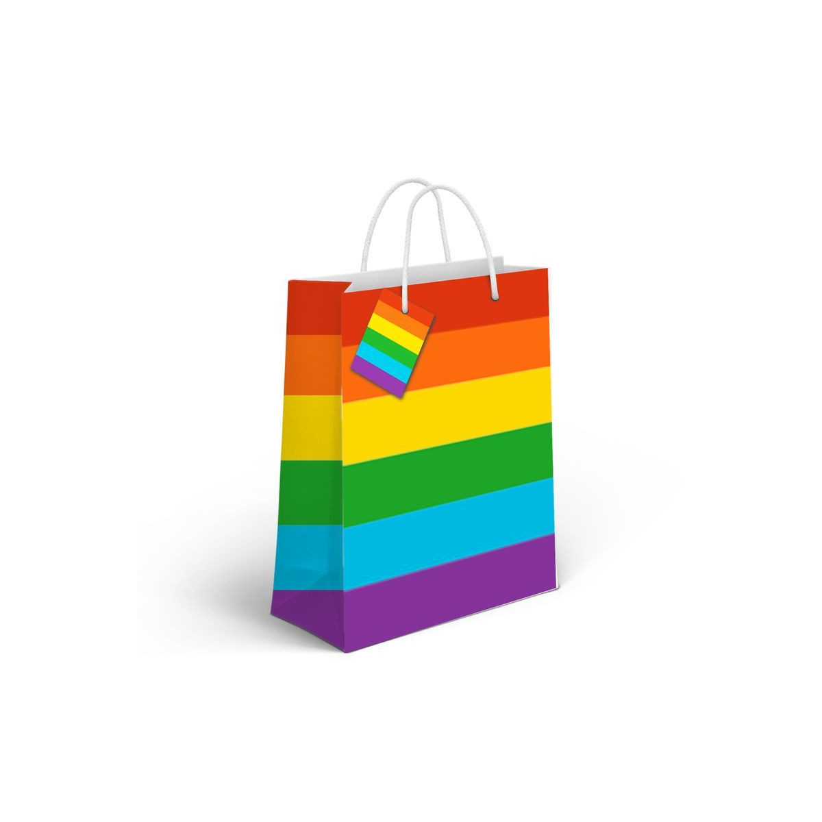 Bolsa de papel mediana con motivo de arcoiris para detalles