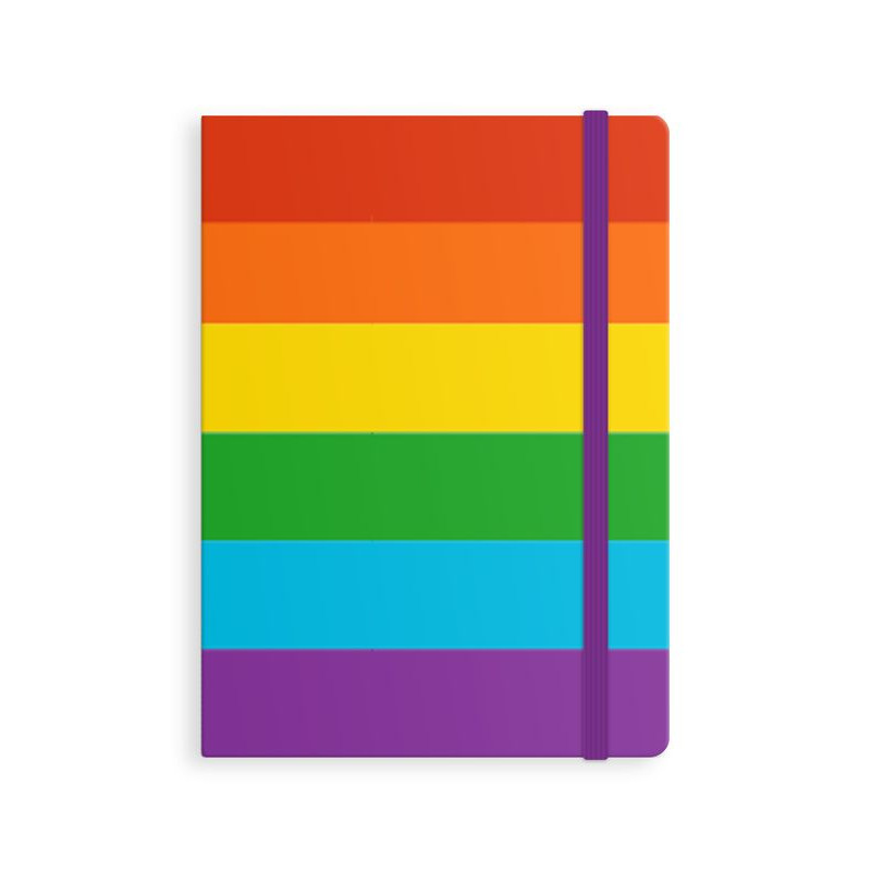 Libreta de arcoiris con gomilla de cierre