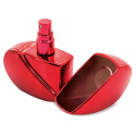 Perfumador recargable en forma de corazón rojo presentado en bolsa con adhesivo de frase de agradecimiento