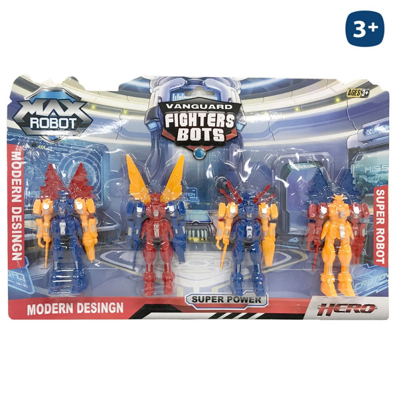 Set de robots de lucha de juguete con 4 muñecos para niños