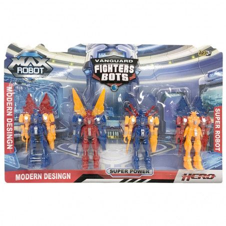 Set de robots de lucha de juguete con 4 muñecos para niños