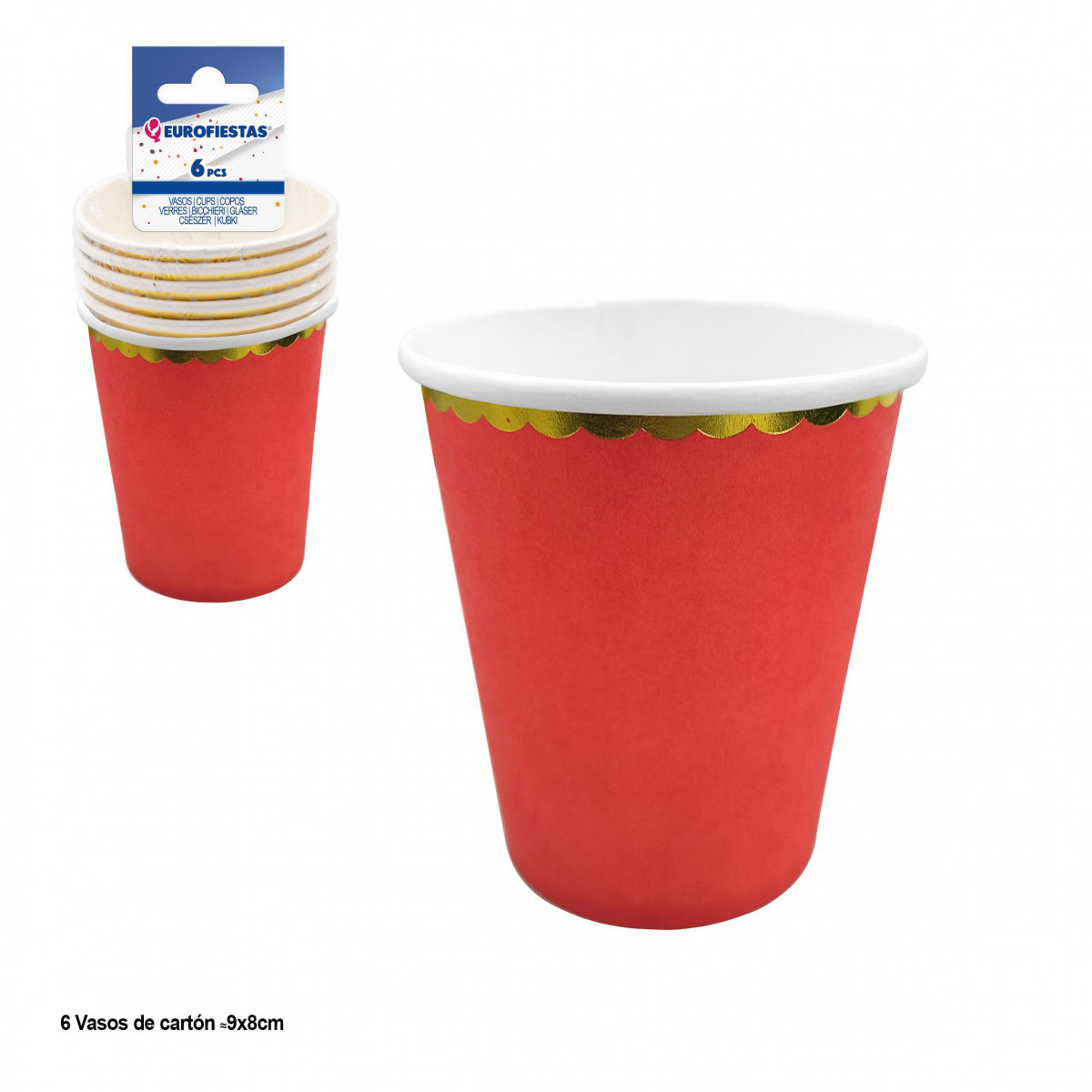 Vaso desechable para fiestas en color rojo