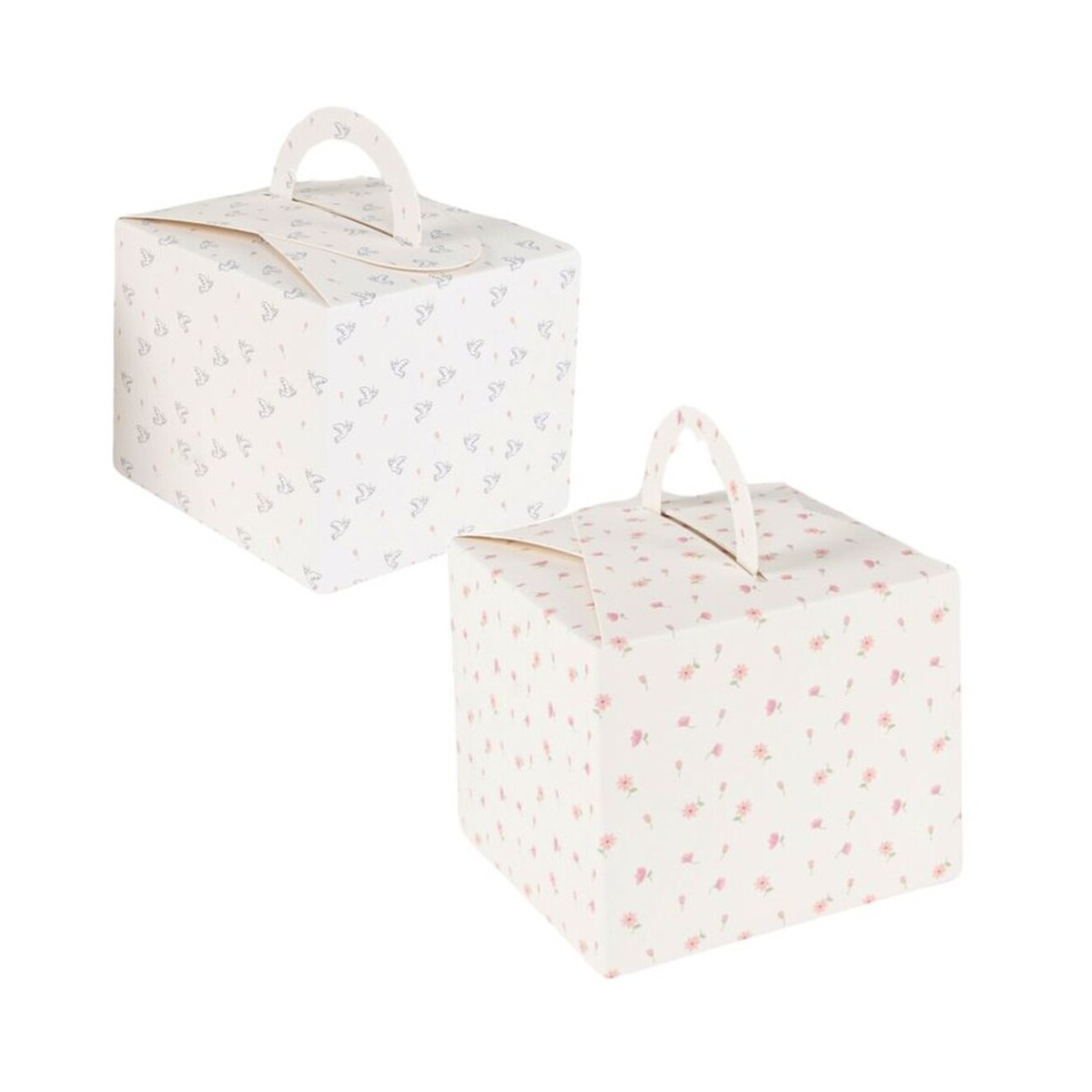 Set de 4 cajas cuadradas con asas para regalos de comunión niña