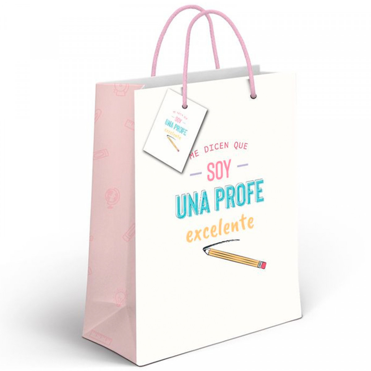 Bolsa de papel mediana con mensaje para profesores para detalles