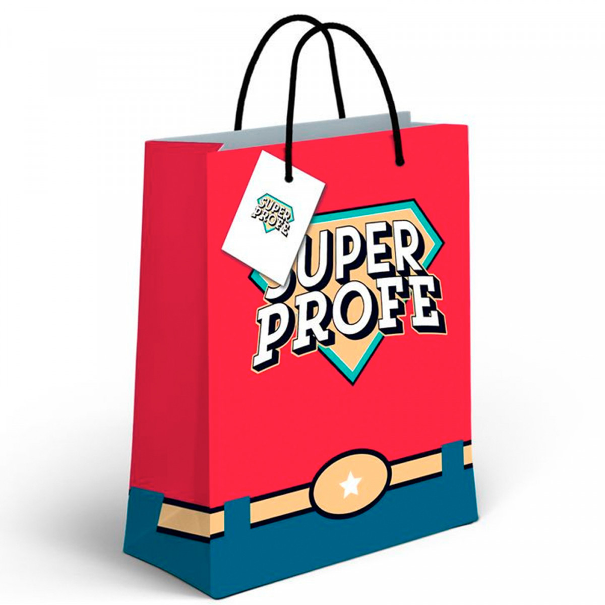 Bolsa de papel original "super profe" para detalles