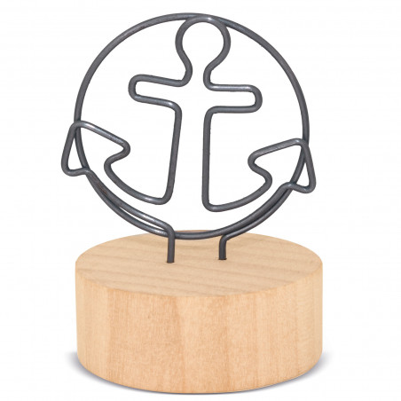 Clip con soporte de madera en caja personalizada para detalles comunión niño