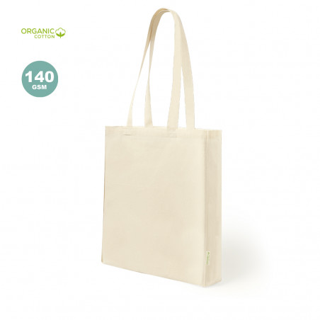 Bolsa de algodón orgánico color natural con asas largas para regalar - Bolsa Casim