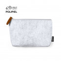 Monedero de fieltro gris con cremallera y tirador de polipiel para regalar - Portatodo Bricex