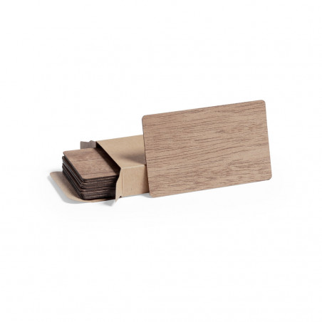 Tarjetas de madera veteada en caja kraft - Set Tarjetas Inary