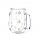 Taza térmica cristal para navidad con copos de nieve - Taza térmica cristal para navidad con copos de nieve