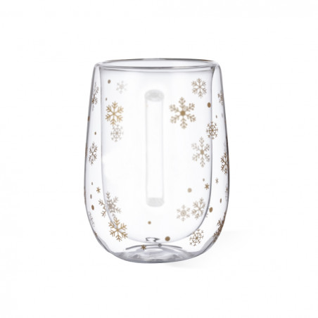 Taza térmica cristal para navidad con copos de nieve - Taza térmica cristal para navidad con copos de nieve