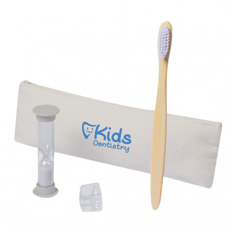 Cepillo de dientes y reloj de arena eco completo para niños - Set Lowchen
