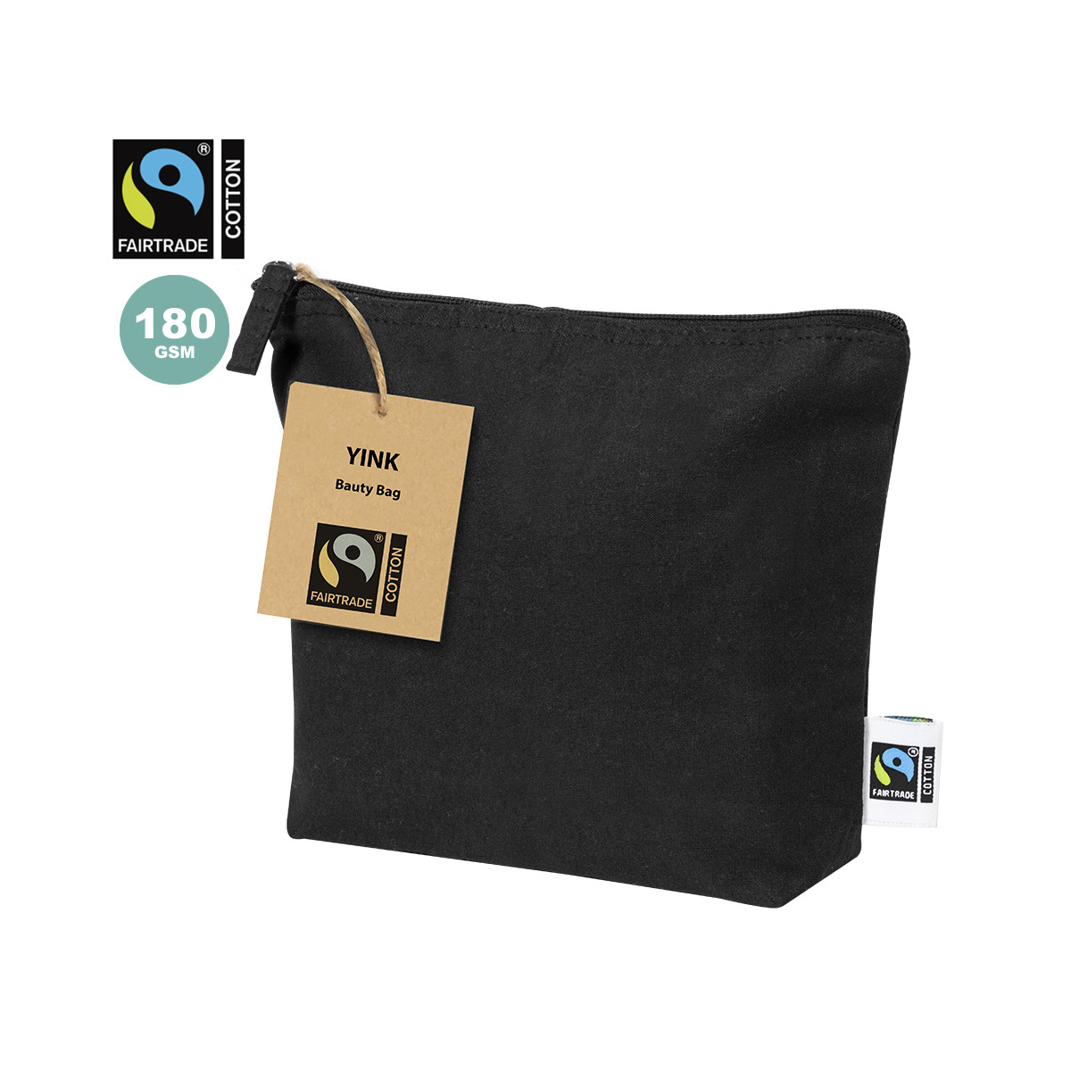 Neceser color negro algodón fairtrade para regalar - Neceser Yink Fairtrade