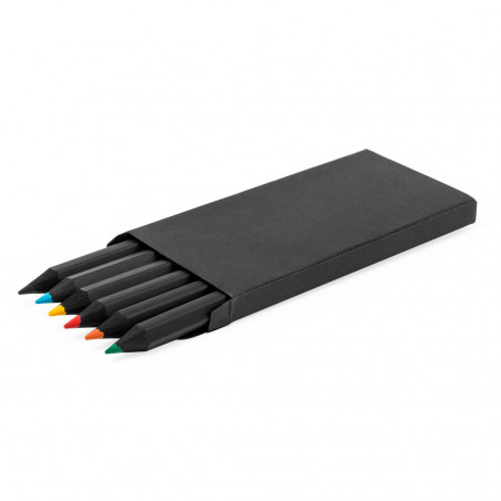 Set de lápices en caja con acabados en color negro para detalle infantil - Caja Lápices Lameiro