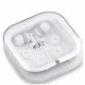 Auriculares en caja con adhesivo de agradecimiento para detalles