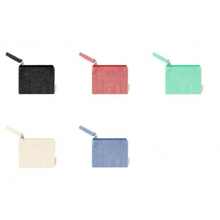 Monedero de algodón con cremallera en varios colores para mujer