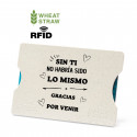 Tarjetero eco con tecnología de seguridad RFID con adhesivo de agradecimiento para detalles