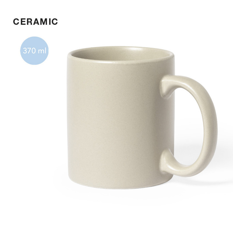 Taza mug de cerámica color natural para regalar