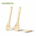 Utensilios de ensalada en madera de bambú para llevar