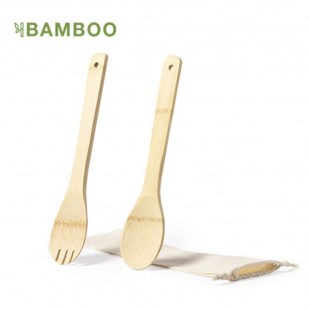 utensilio ensalada madera bambú llevar